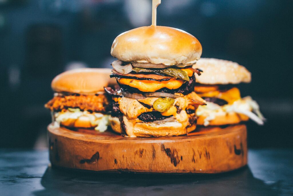 A trio of large sandwich's.